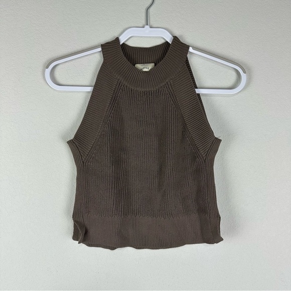Wilfred Tops - Wilfred Aritzia Brown Crevier Knit High Neck Sweater Tank Top Size XS